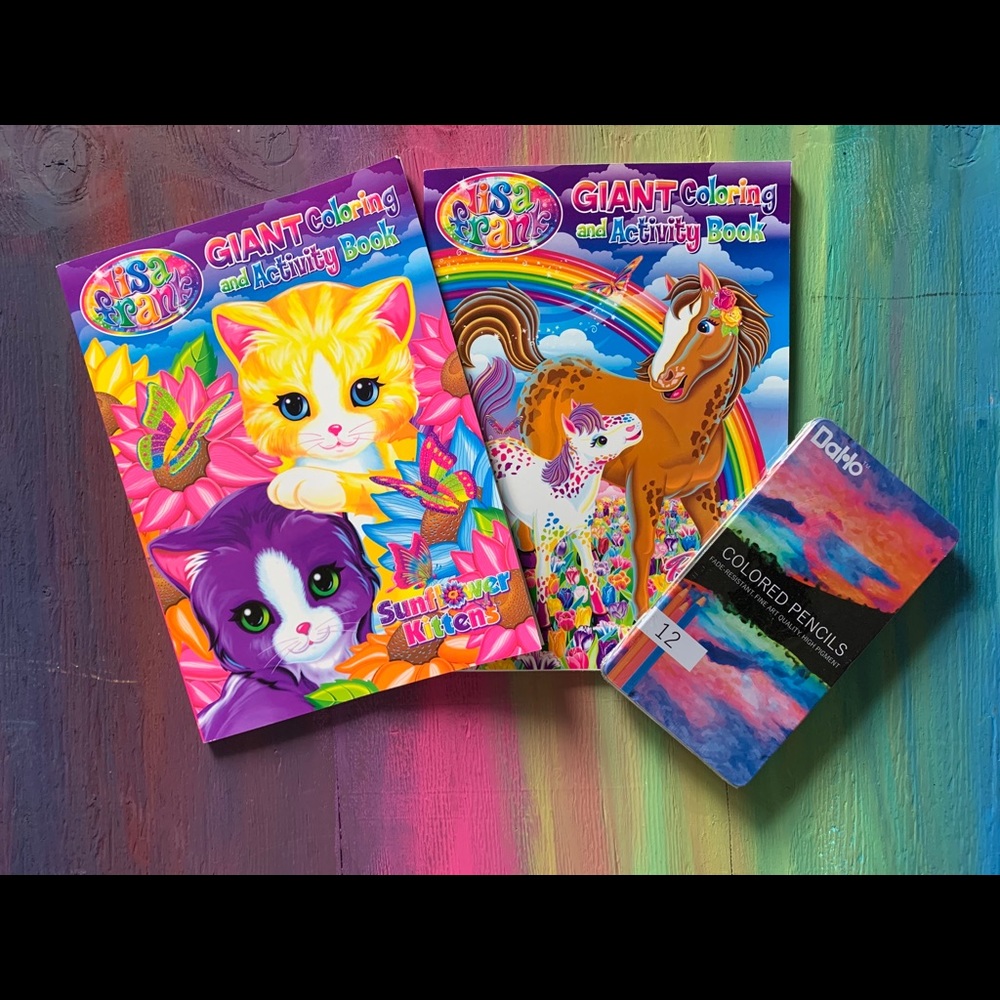 Lisa Frank Coloring Book / Colored pencils bundle